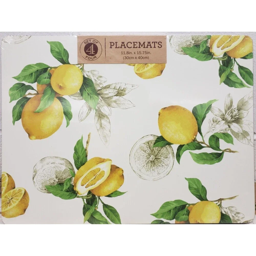 SET OF 4 HARD PLACEMATS WITH CORK BACK, 12
